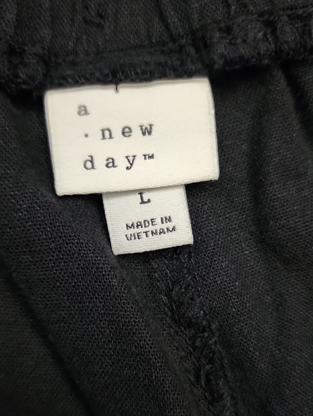 a new day Wide Leg Drawstring Linen Rayon Blend Pants Size L - Picture 3 of 8